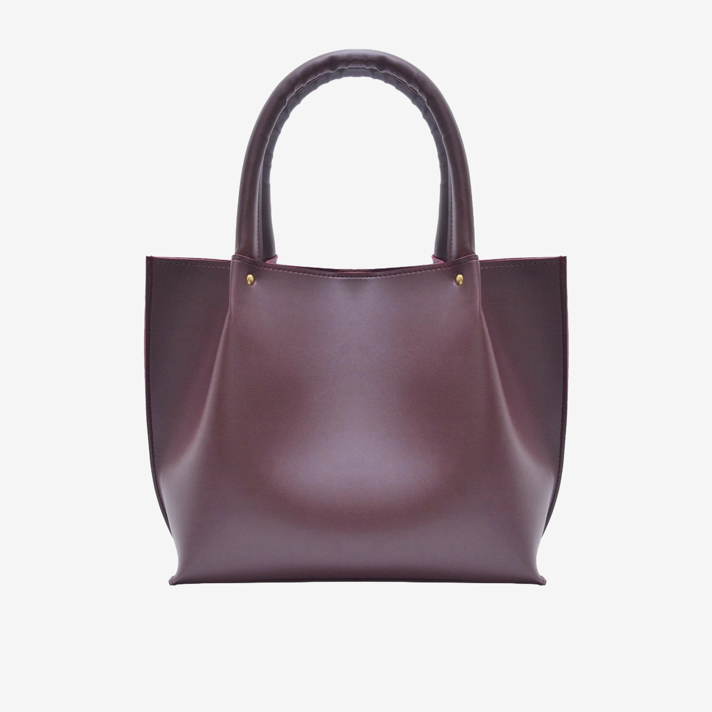 leather tote bag maroon with grey background
